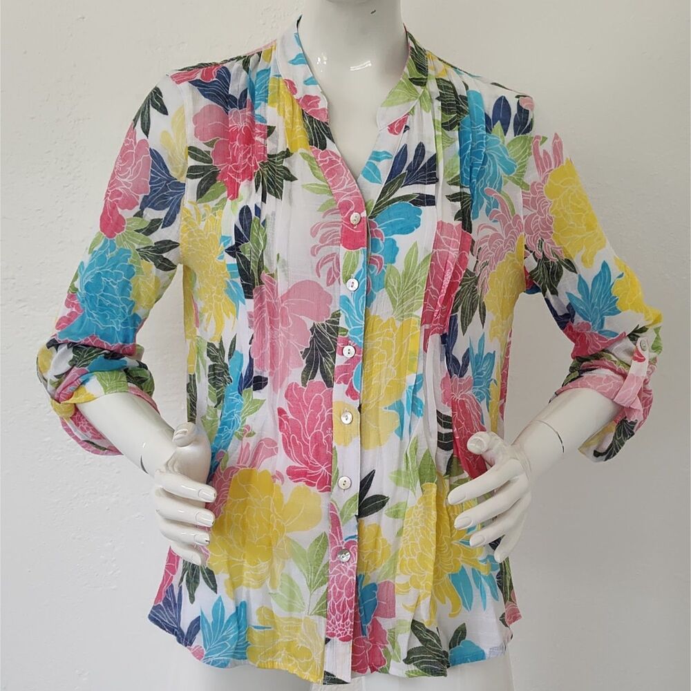 Tropical Coconut Girl Beach Pink Resort Vacation Ruby Road L Petite Flowers Aqua